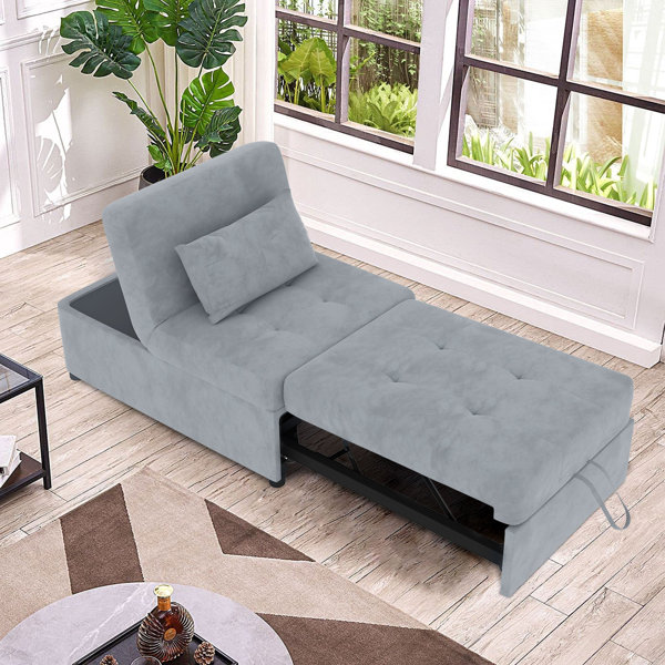 Mercer41 Danieljohn 26.7'' Wide Velvet Futon Chair & Reviews Wayfair